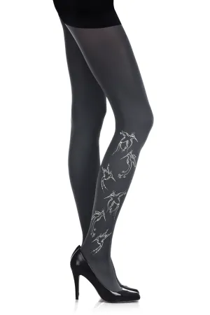 ZOHARA BIRD Dark Grey Tights