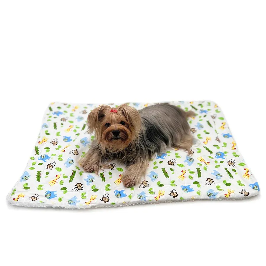 Zoo Animals Flannel Dog Blanket