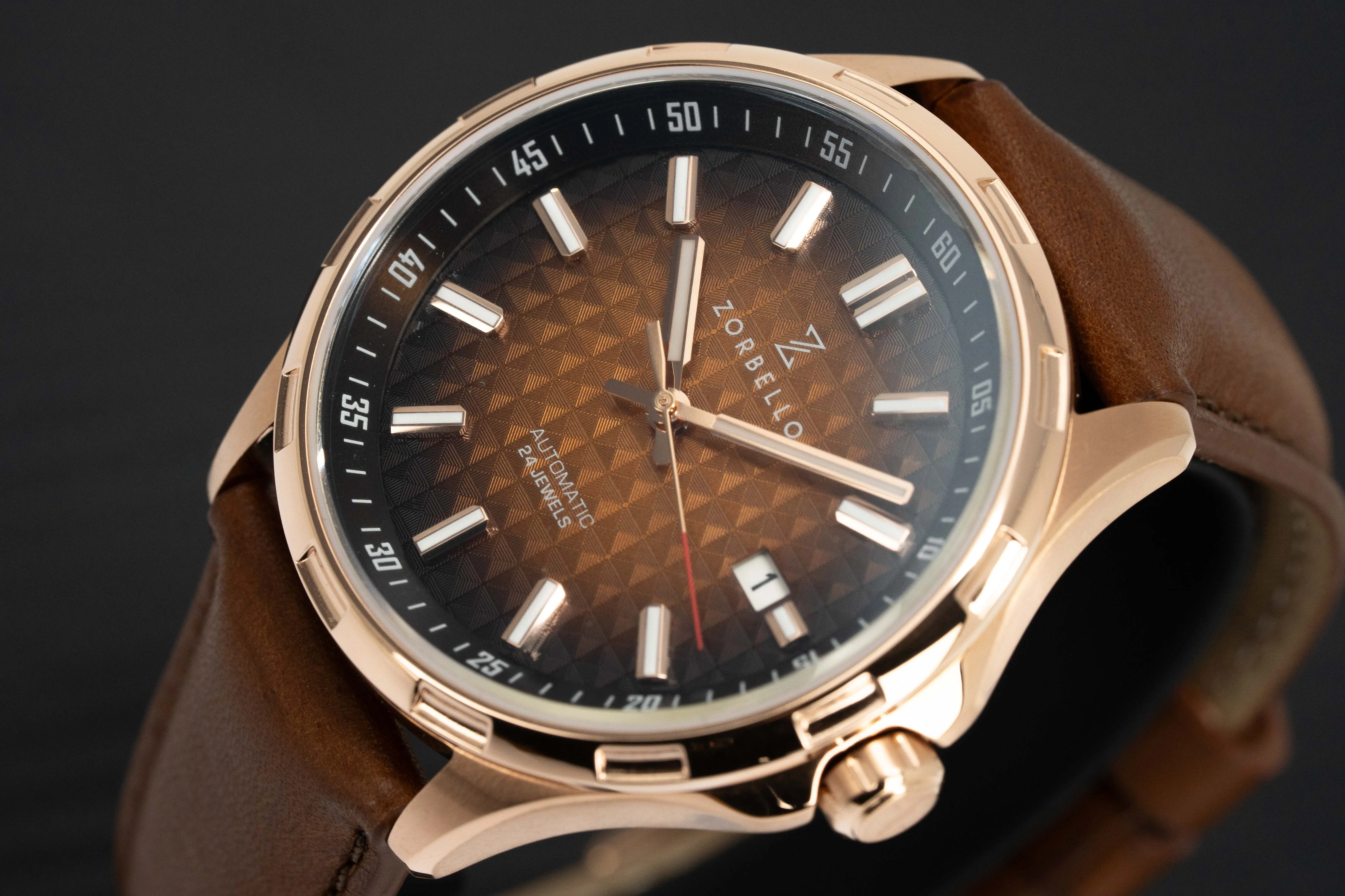 Zorbello Mechanical Watch M1 Series Brown LumiNova® ZBAE001