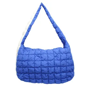 ZPB Sorority Large Blue Ivory Quilted Shoulder Bag