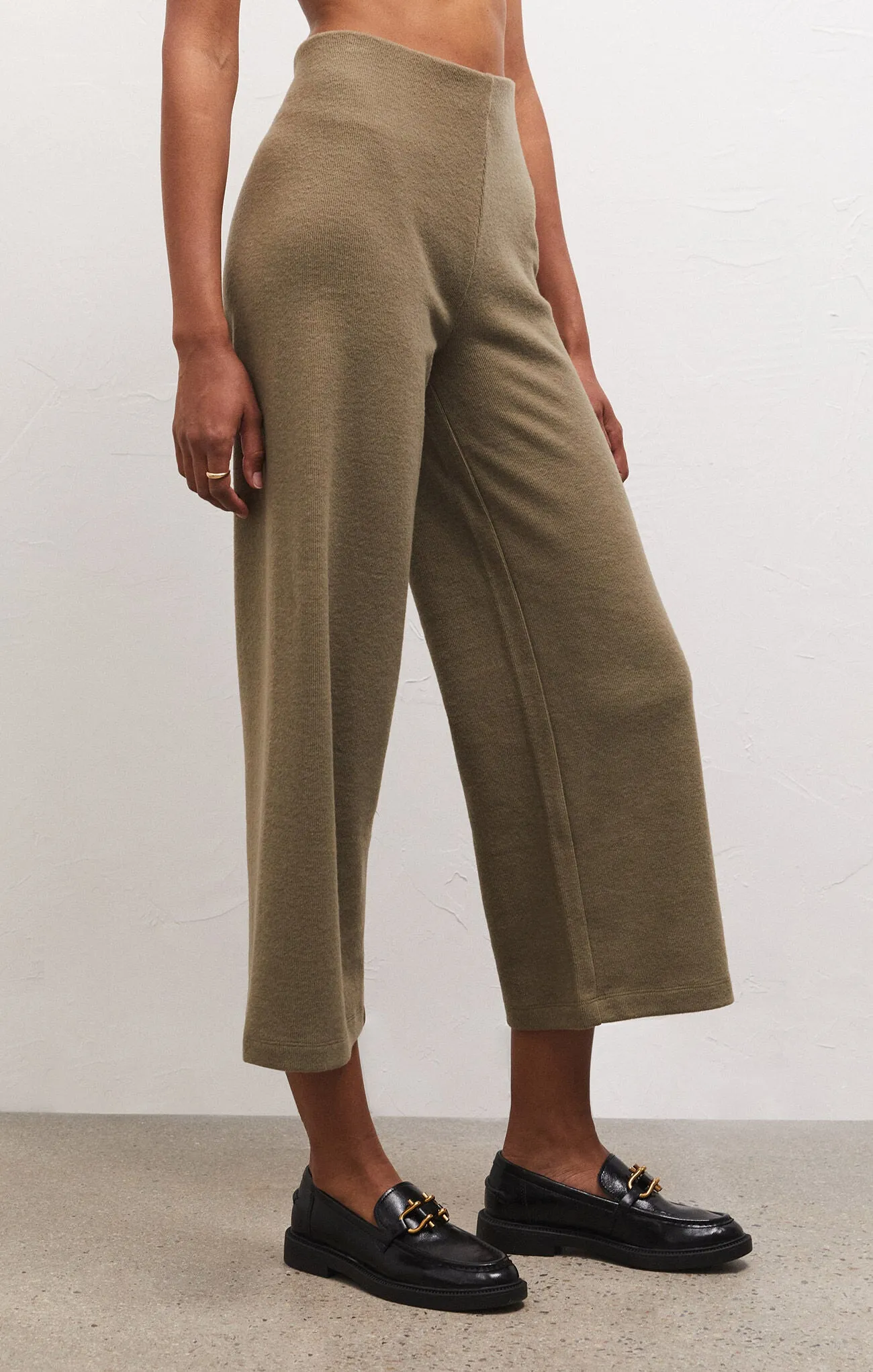 ZSU Delaney Brushed Rib Pants in Kelp