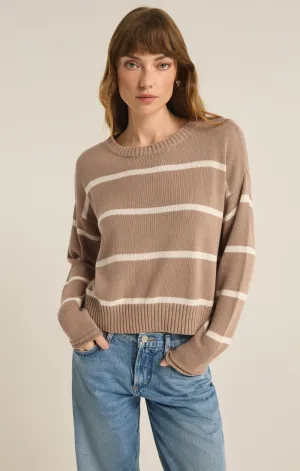 ZSU Sienna Striped Sweater in Latte