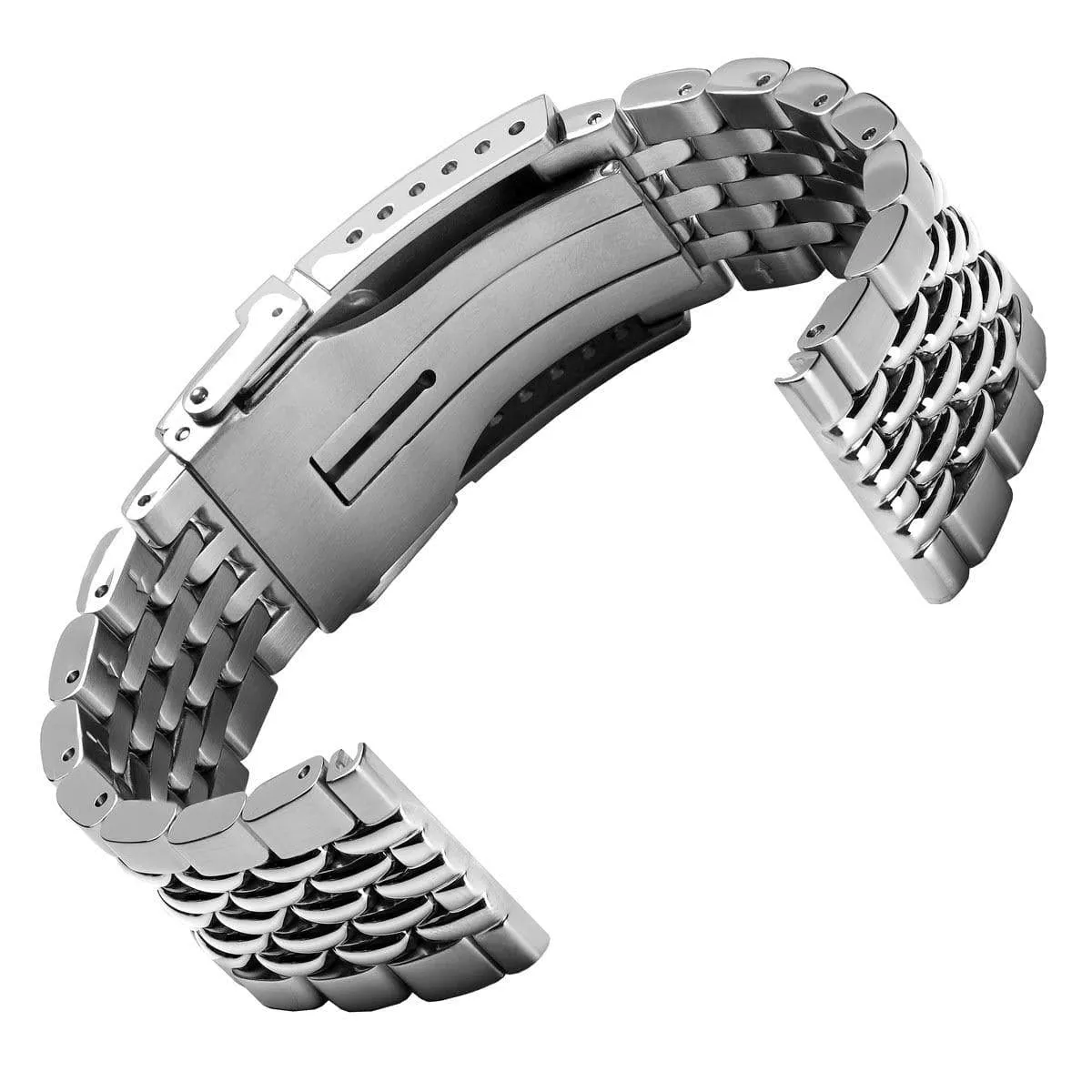 ZULUDIVER Beads of Rice Premium Watch Strap - Silver