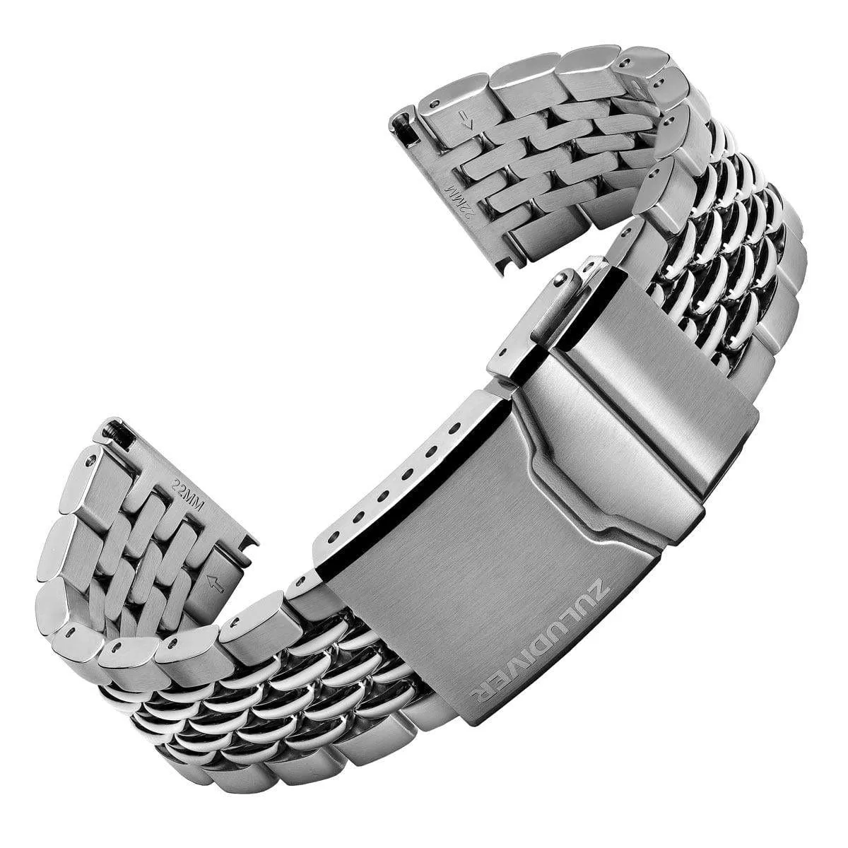 ZULUDIVER Beads of Rice Premium Watch Strap - Silver