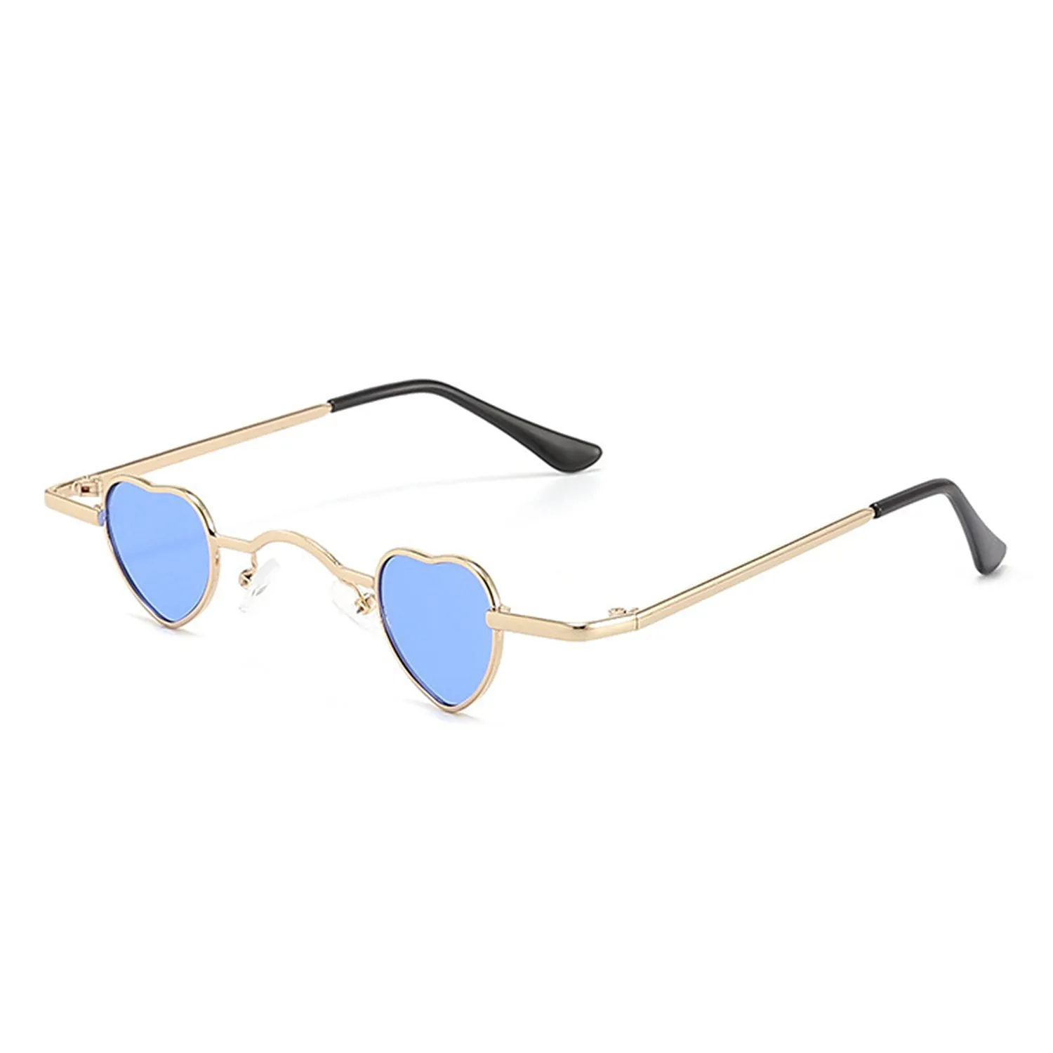 Zyral - Metal Heart Shaped Tinted Mini Color Pop Sunglasses