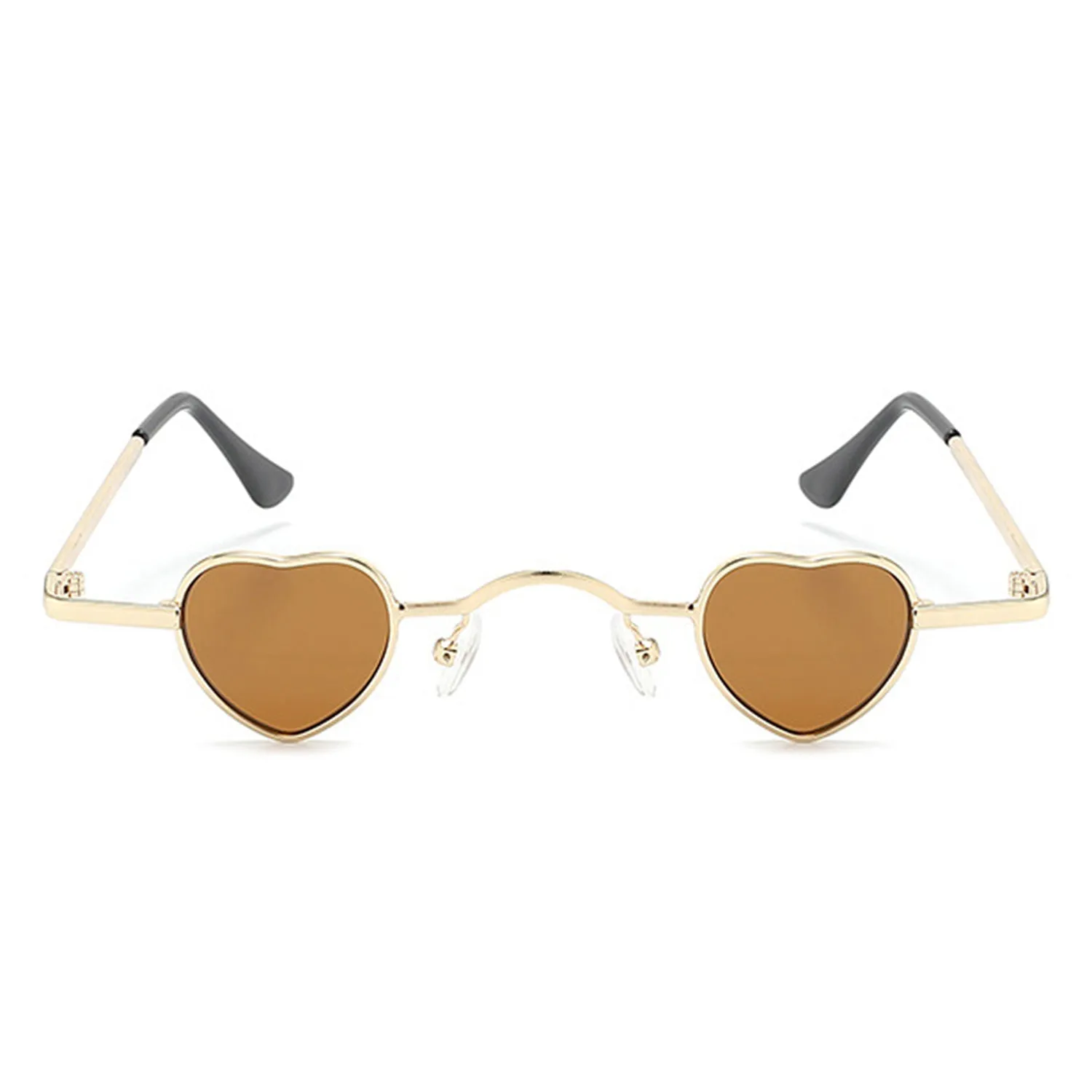 Zyral - Metal Heart Shaped Tinted Mini Color Pop Sunglasses