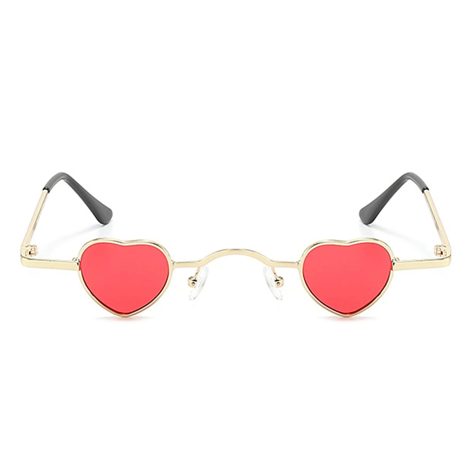 Zyral - Metal Heart Shaped Tinted Mini Color Pop Sunglasses